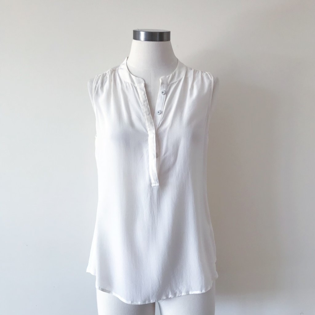 Banana Republic White Silk Tank Top Silk Blouse Silk Shirt